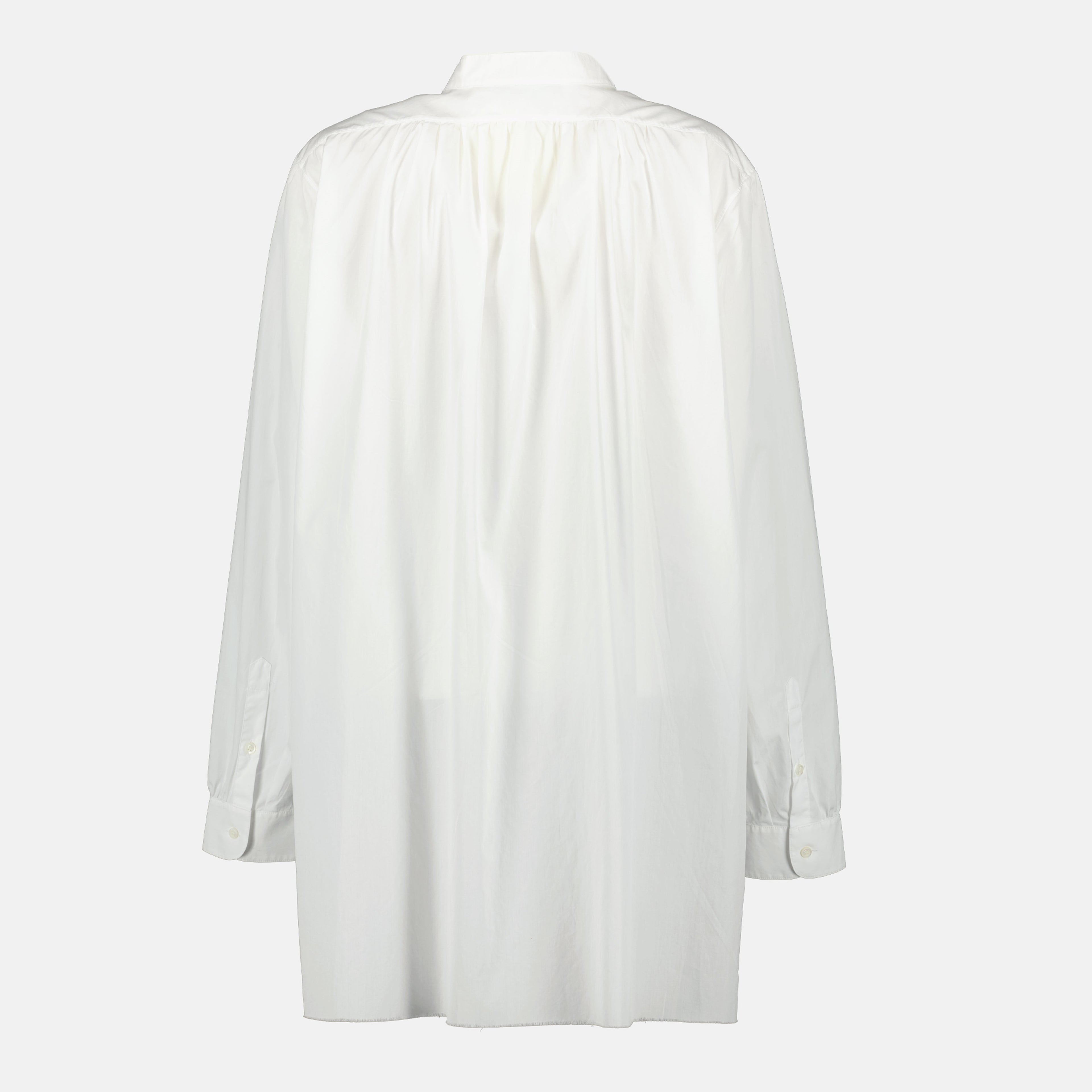 Image of White Cotton Shirt by Prada for Women - Season Spring-Summer 2026 - Back View