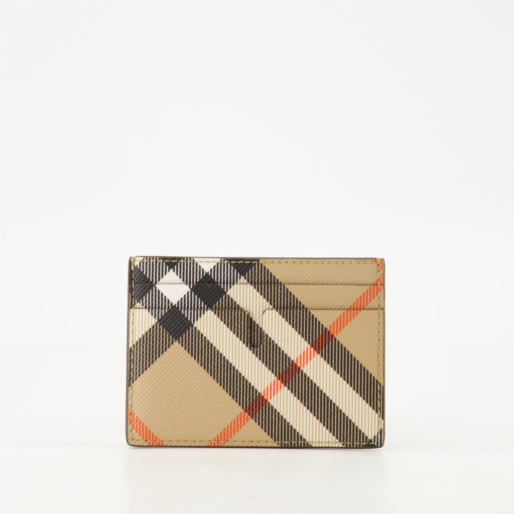 card holder, beige check, vintage print, men’s accessory, Burberry