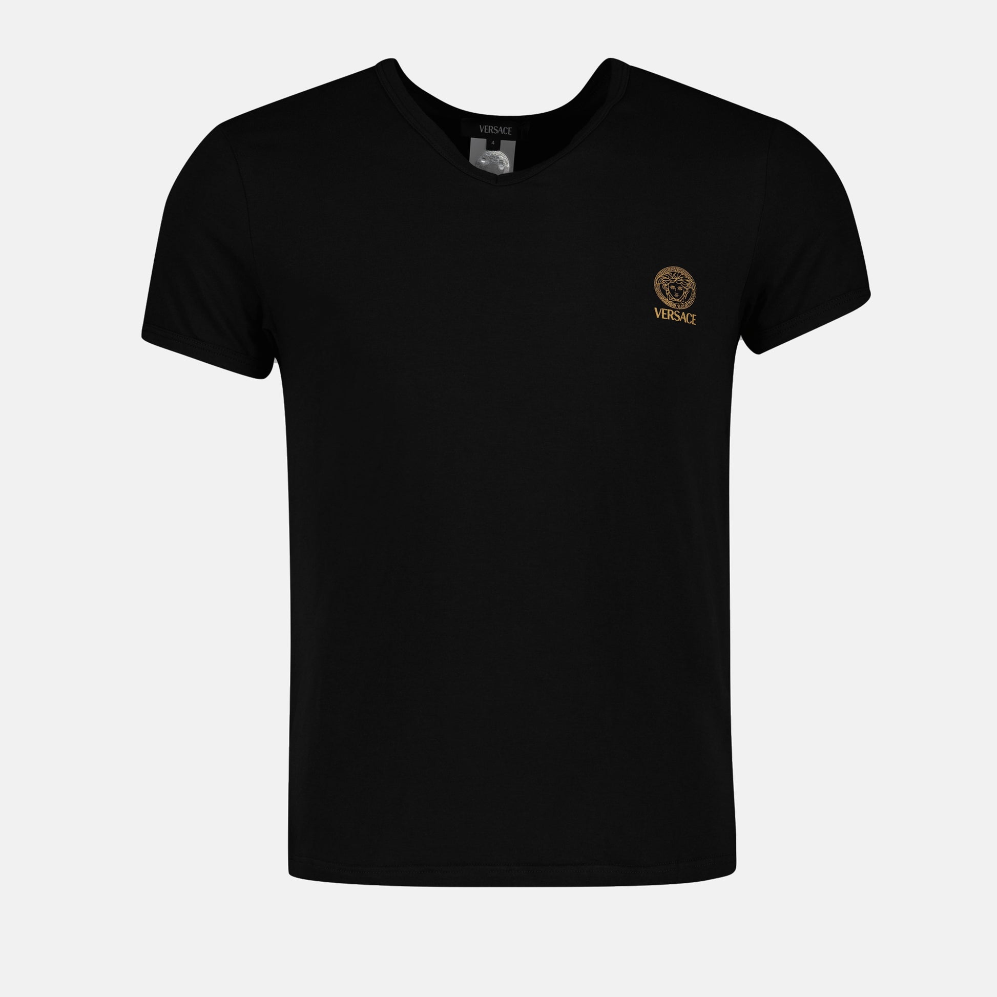 Versace tee, Medusa V-Neck, black tee, men's fashion, autumn-winter 2024