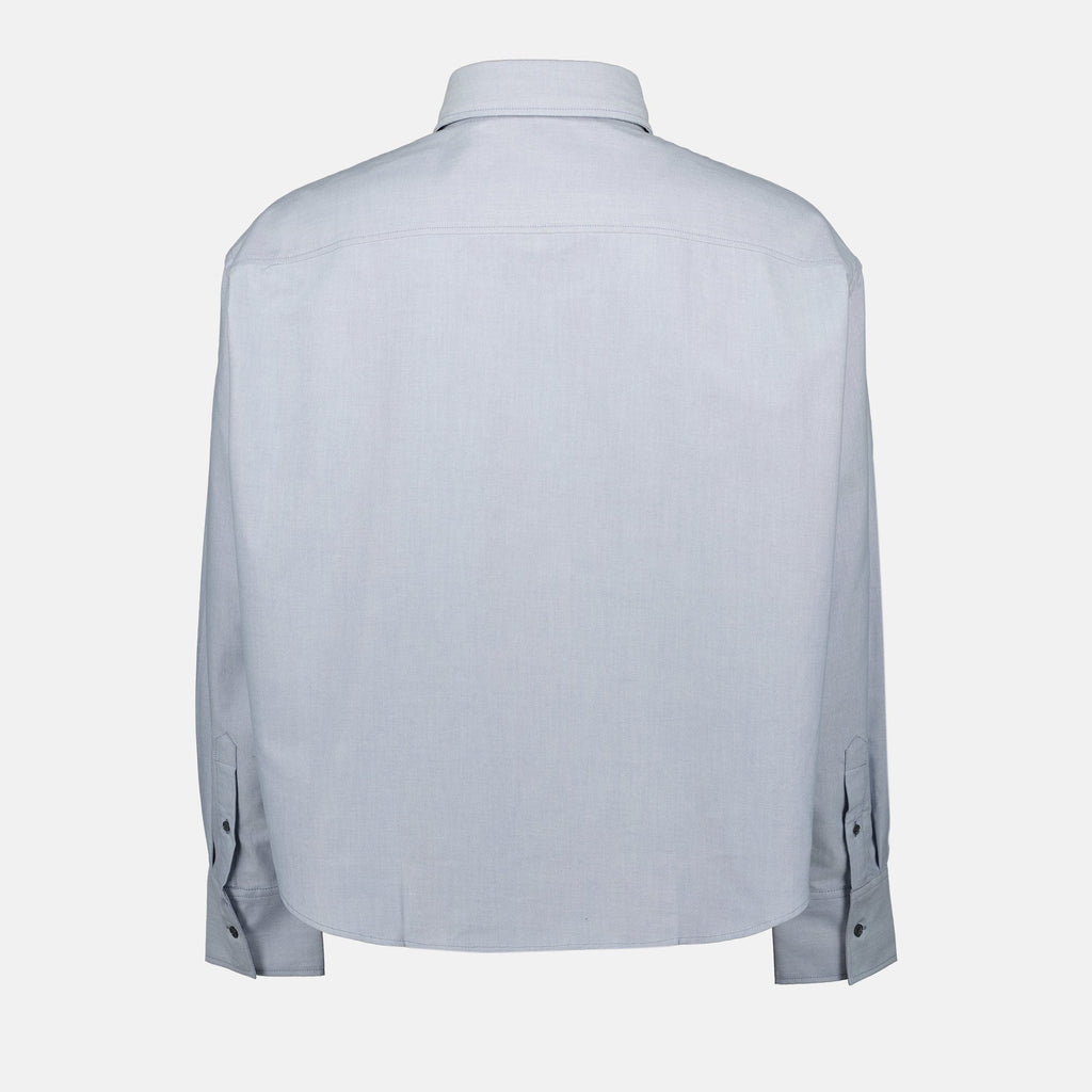 oversized shirt, AMI Paris, organic cotton clothing, unisex fashion, grey shirt