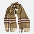 cashmere scarf, Burberry accessory, checked pattern scarf, unisex fashion, Autumn-Winter collection