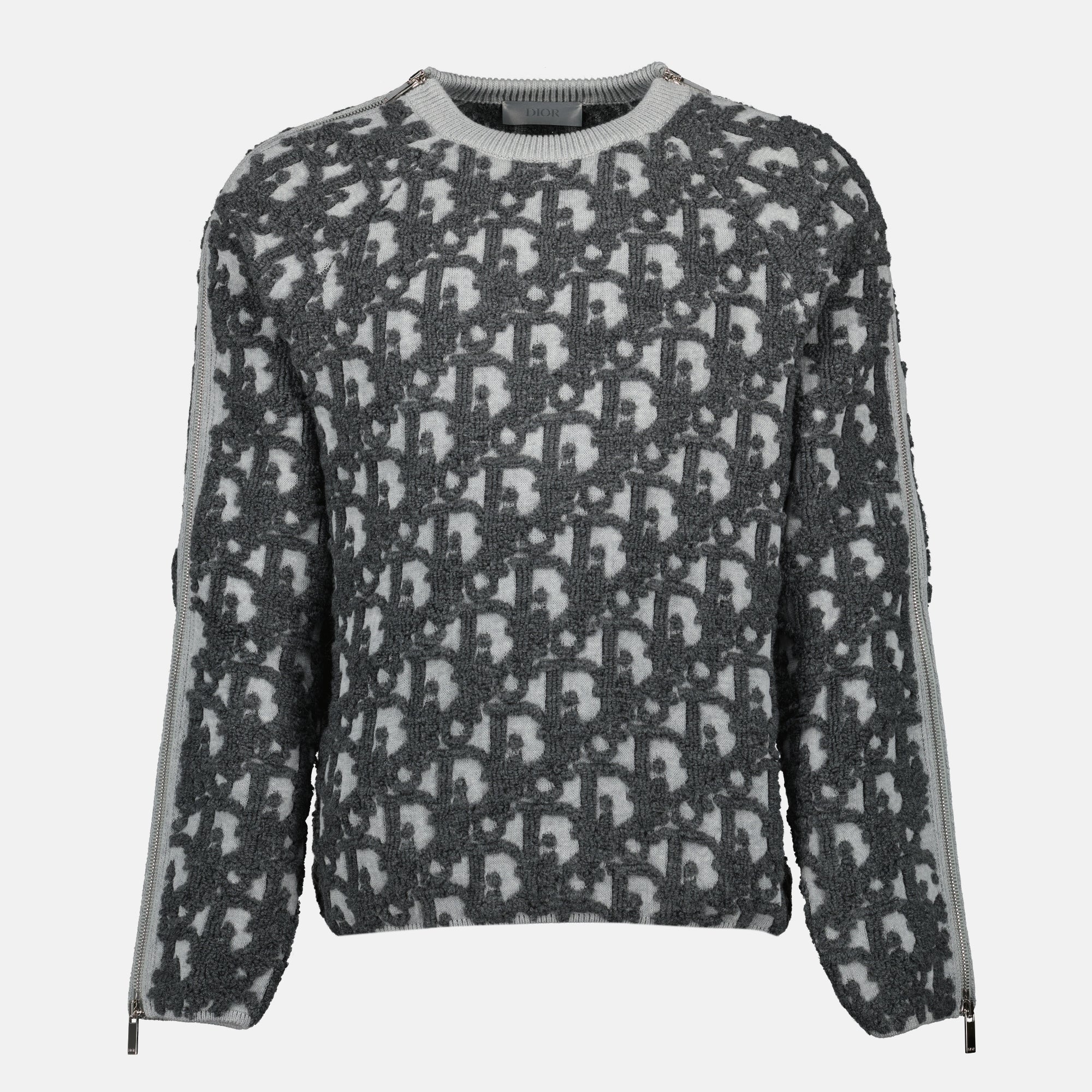 Dior Oblique sweater, Dior wool pullover, designer hoodie, jacquard logo sweater, luxury knitwear