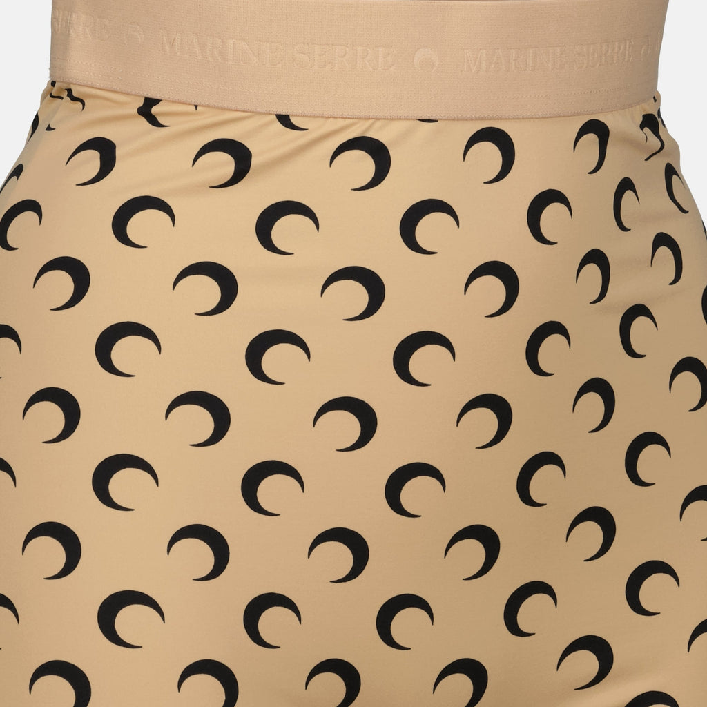 Marine Serre shorts, cyclist shorts, moon print shorts, beige cycling shorts, high waist shorts