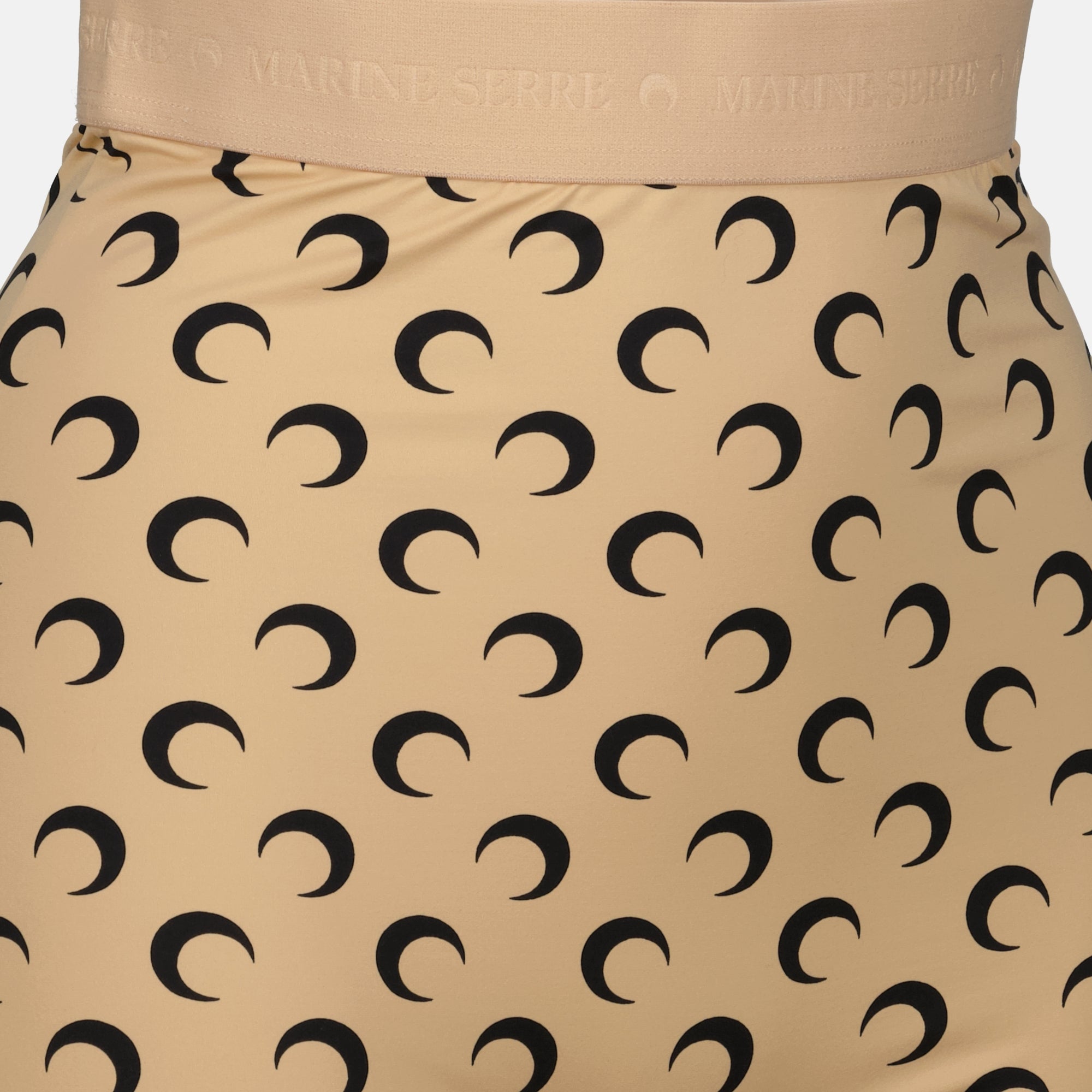 Marine Serre shorts, cyclist shorts, moon print shorts, beige cycling shorts, high waist shorts