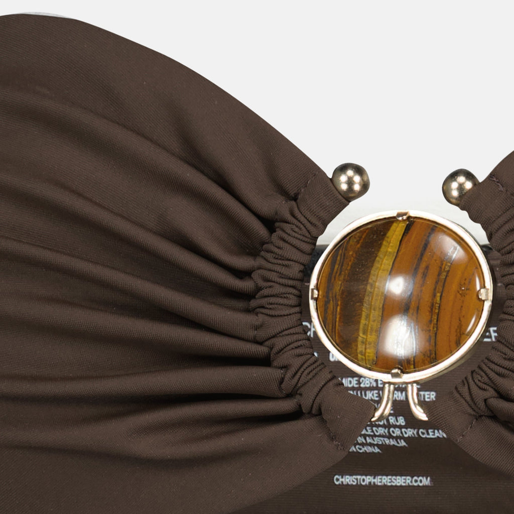 Image of Bandeau Mineral Stone Marron by Christopher Esber for Women - Season Spring-Summer 2026 - Detail View 1
