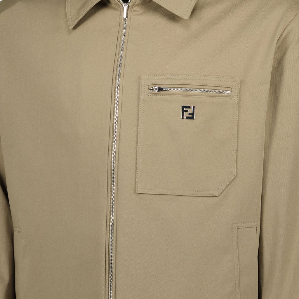 Fendi jacket, beige cotton jacket, men's outerwear, autumn winter fashion, refined details