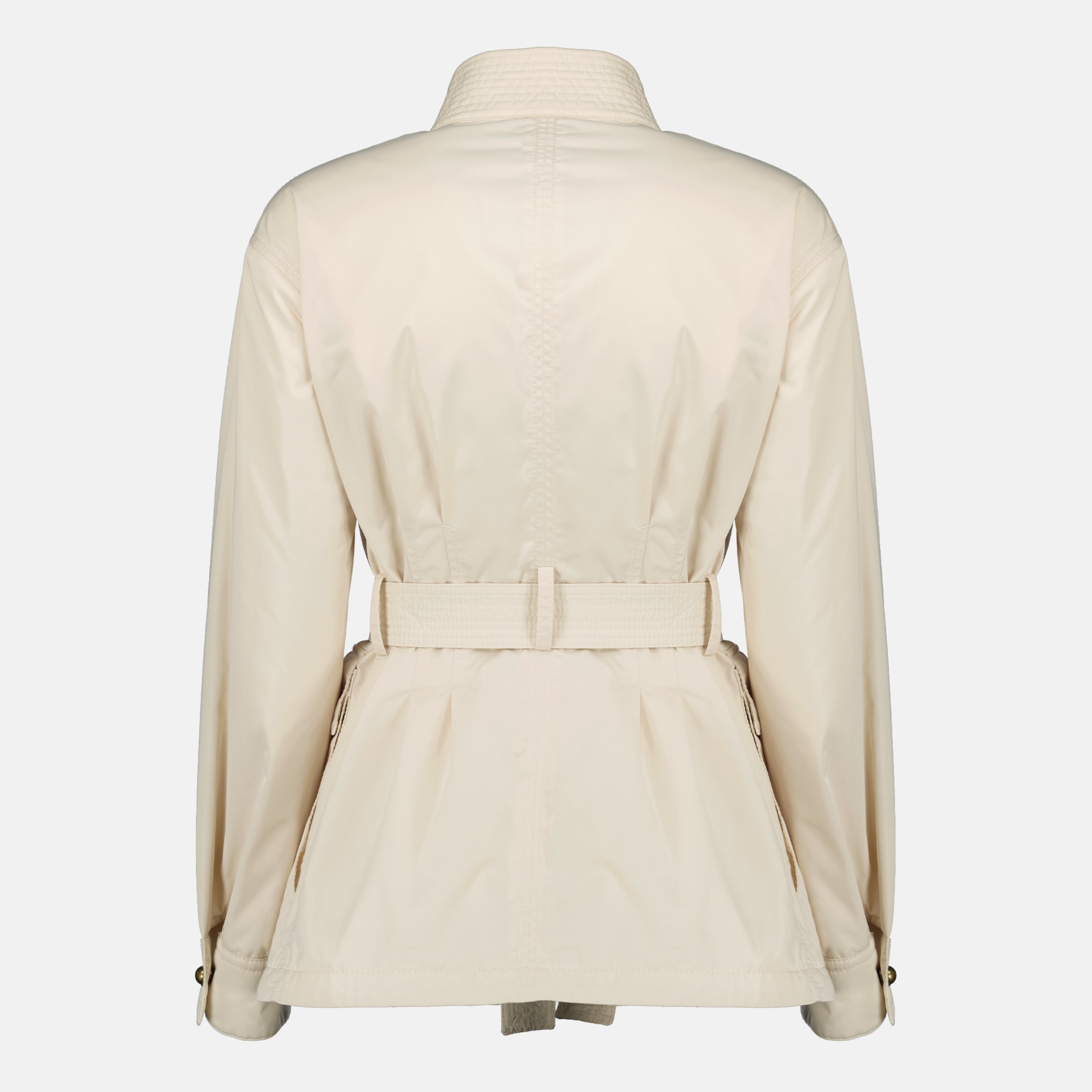 Image of Maitake Beige Belted Jacket by Moncler for Women - Season Spring-Summer 2026 - Back View