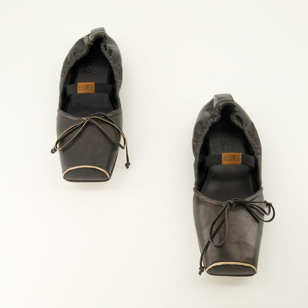 Ballerine in Pelle con Punta Quadrata