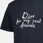 Dior T-shirt, Hylton Nel, navy blue T-shirt, embroidered logo shirt, cotton jersey clothing