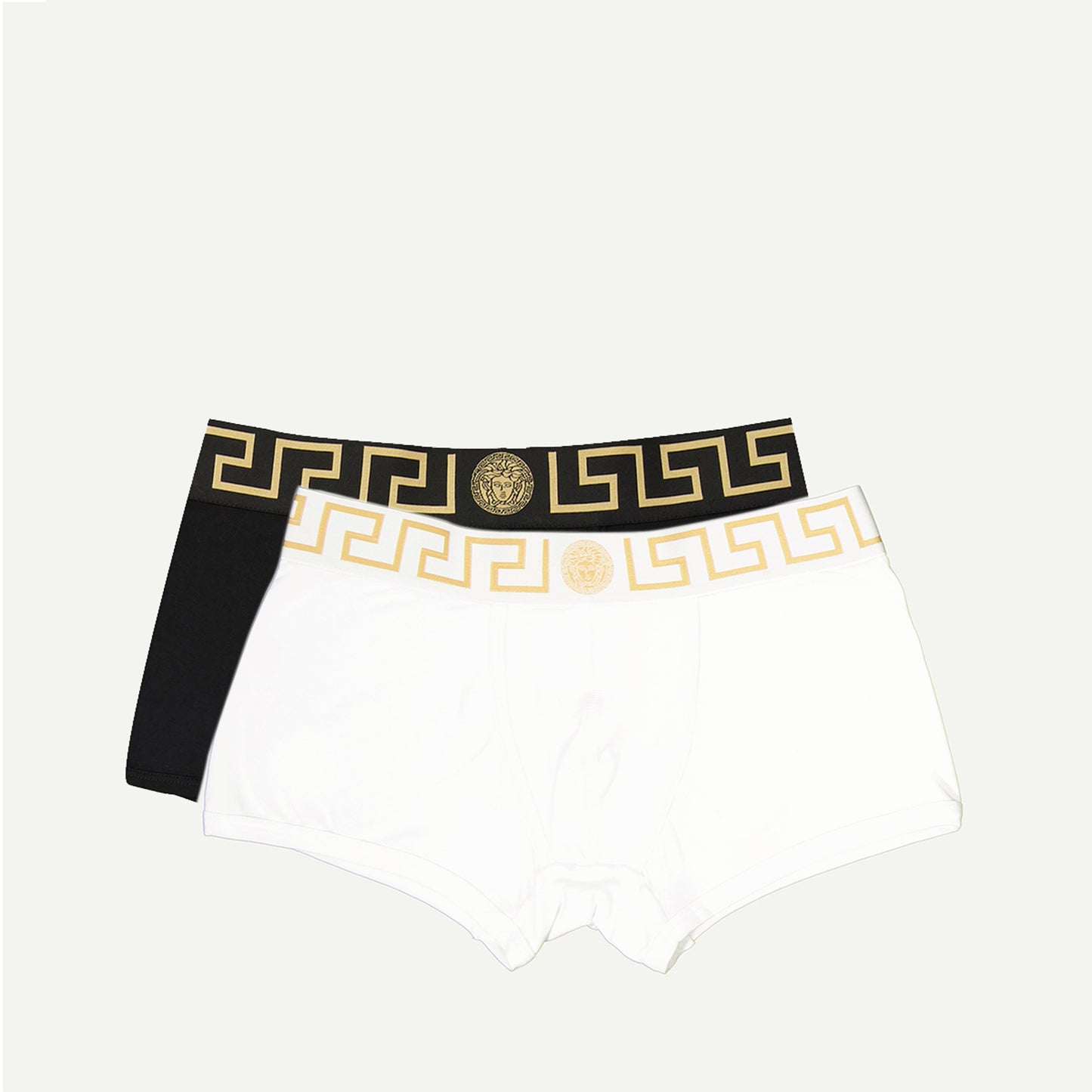 Versace boxers, Medusa Greca, cotton elastane blend, black and white boxers, Autumn-Winter 2024 collection