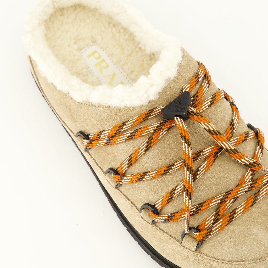 Beige Pelzmules