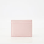 card holder, Valentino Garavani, grained leather, VLogo accessory, light pink card wallet