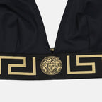 Imagen del top de bikini negro con borde Greca de Versace para mujeres - Temporada Primavera-Verano 2025 - Vista de detalle del producto 2