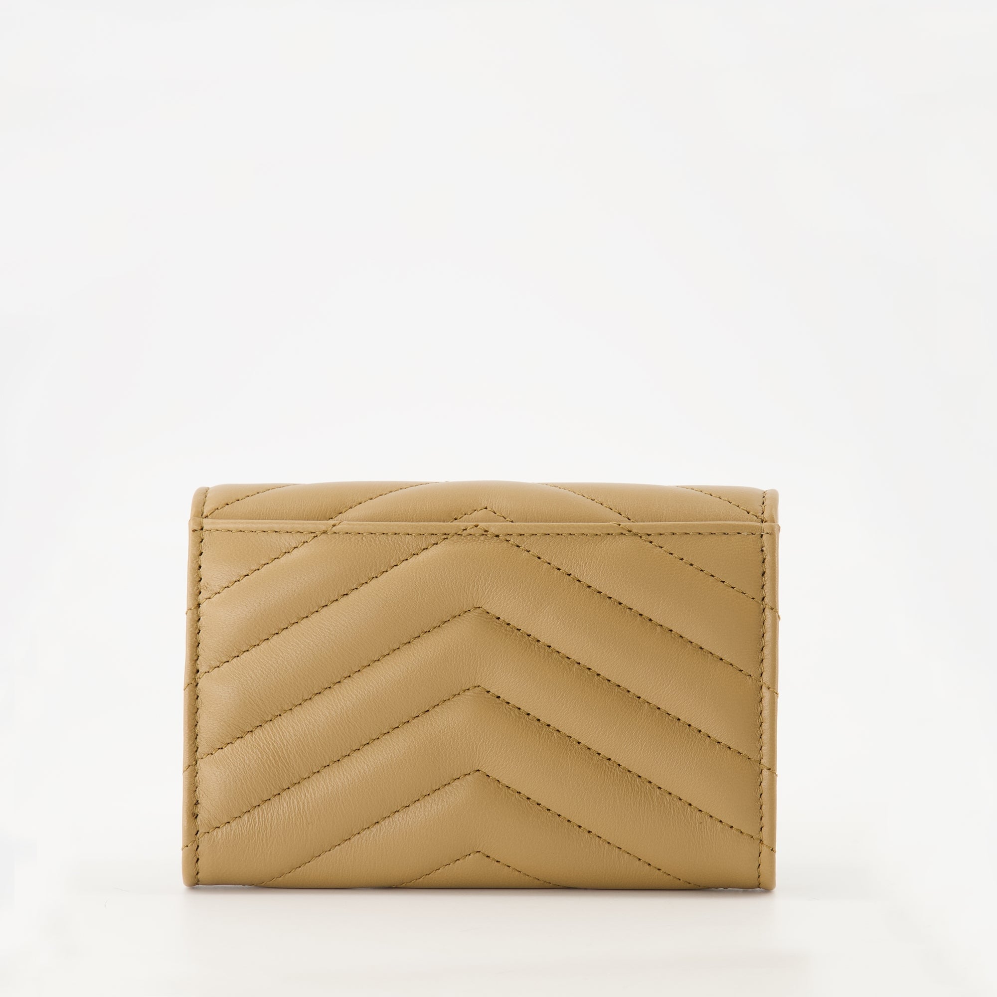 beige wallet, Saint Laurent wallet, leather wallet, luxury accessories, designer wallet