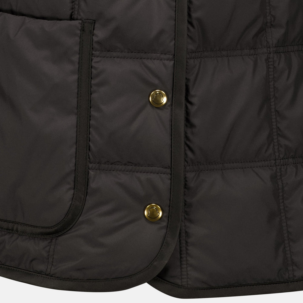 Schwarze Daunenjacke mit Gürtel