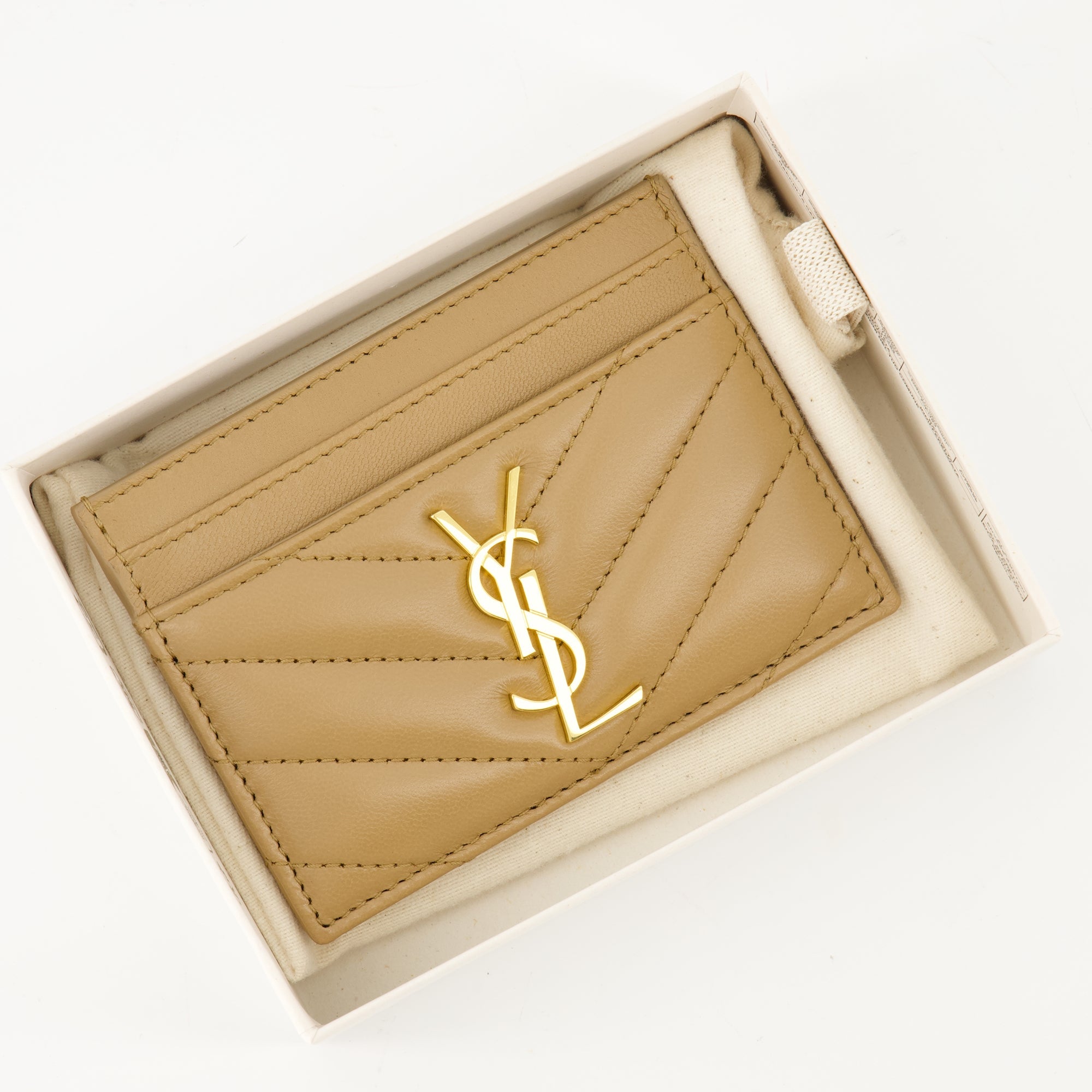 Cassandre Beige Card Holder Saint Laurent WE IN STYLE