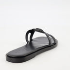 Image des sandales en cuir noir Medusa '95 par Versace pour femmes - Saison Printemps-Été 2025 - Vue de dos