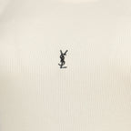 Image of Cassandre Beige Tank Top by Saint Laurent for Women - Season Spring-Summer 2026 - Detail View 1