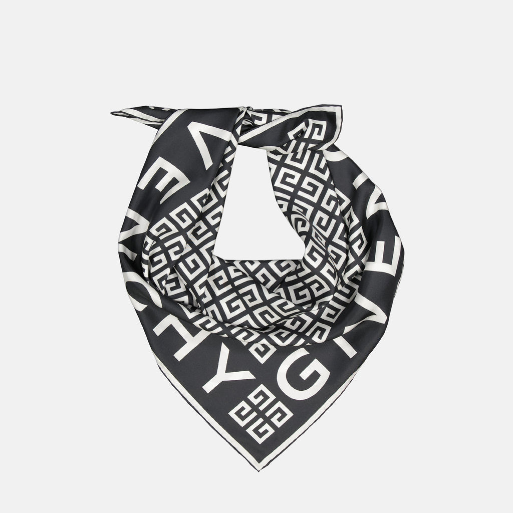 Givenchy scarf, silk scarf, 4G motif, designer accessories, luxury scarf