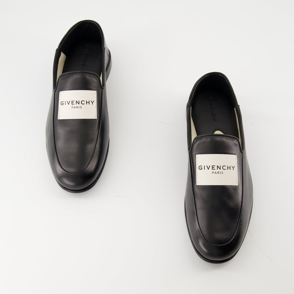 Givenchy moccasins, luxury footwear, glossy leather shoes, foldable heel moccasins, designer shoe collection