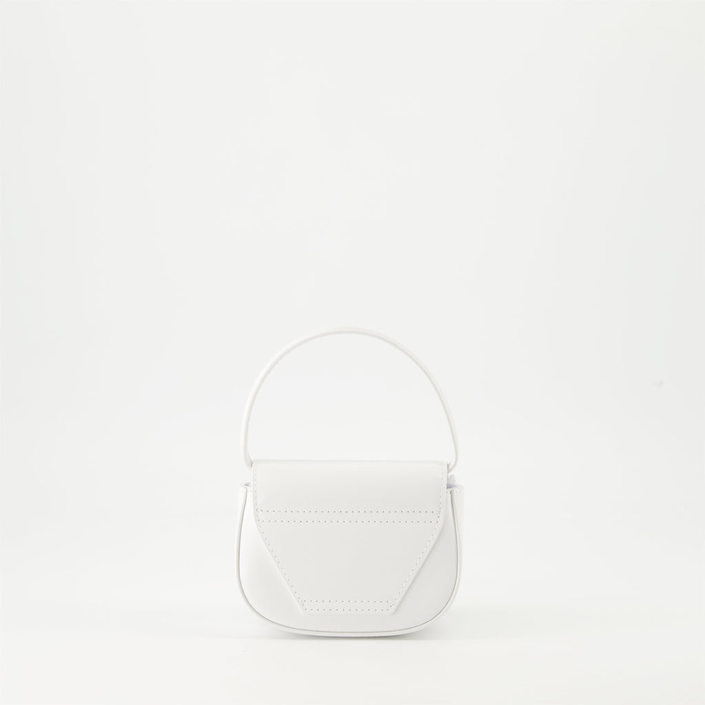 Diesel 1DR XS Mini Bag, White Leather Bag, Mini Handbag, Designer White Bag, Luxury Mini Bag