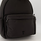 Ami de Coeur Backpack, Black Backpack, Water-Resistant Nylon Bag, Adjustable Straps, Practical Everyday Backpack