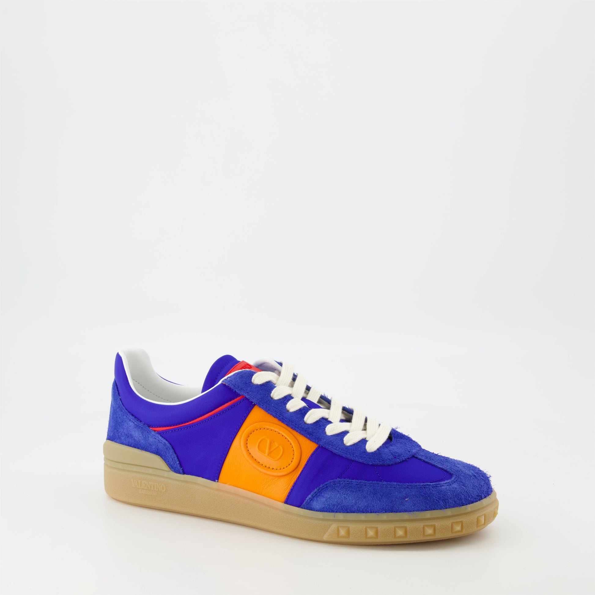 blue leather baskets, Valentino Garavani sneakers, men's footwear, stylish casual shoes, designer sneakers