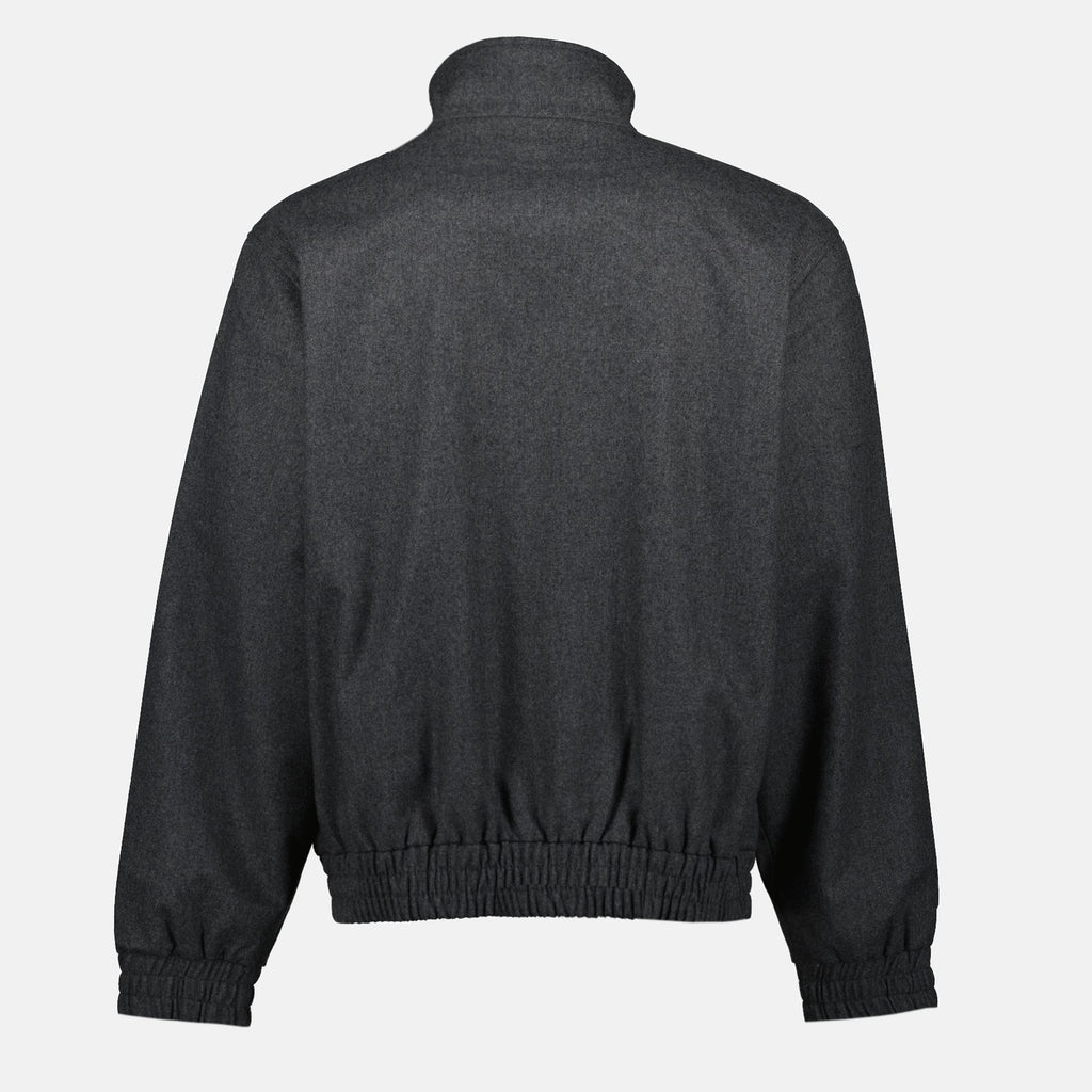 Flannel Wool Jacket, Drole De Monsieur, Autumn-Winter Collection, Dark Grey Jacket, Men's Fashion