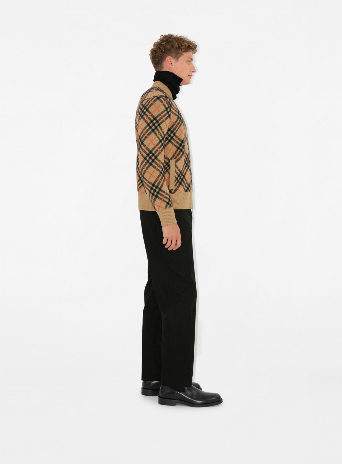 cashmere bomber jacket, Burberry check pattern, autumn-winter outerwear, men's luxury fashion, designer jackets