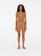 Burberry bikini top, beige checked swimwear, luxury swimwear, high-end bikini, designer bikini