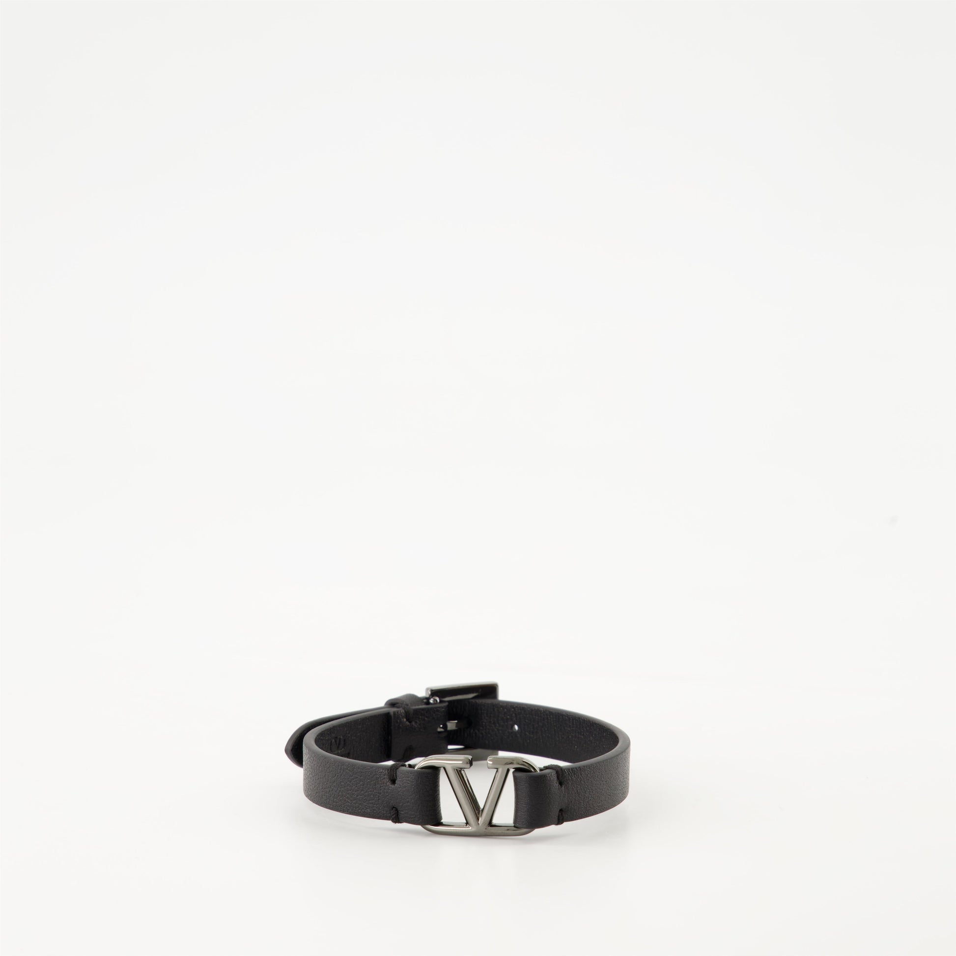 Valentino Garavani bracelet, black leather bracelet, VLogo accessory, luxury fashion, Autumn-Winter 2024 collection