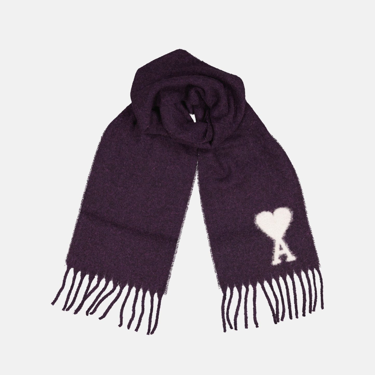 Ami de Coeur scarf, Alpaca scarf, Violet scarf, AMI Paris, Autumn-Winter 2024