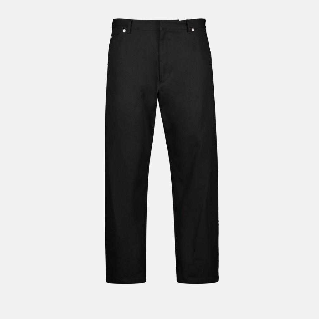 Image of Classic Cotton Straight Pants by Prada for Men - Season Autumn-Winter 2024 - Front View