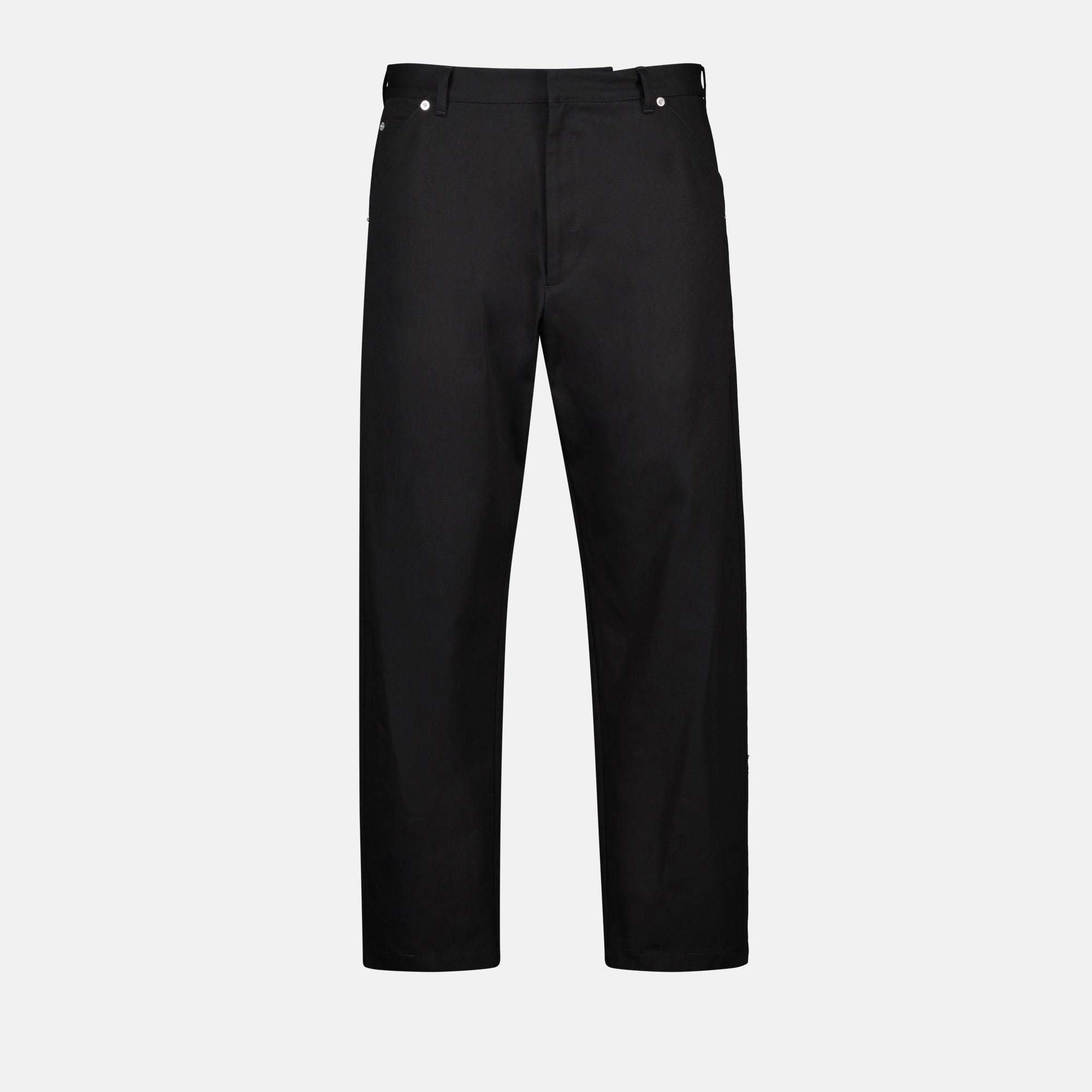 Image of Classic Cotton Straight Pants by Prada for Men - Season Autumn-Winter 2024 - Front View