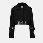 black wool jacket, Patou jacket, Autumn Winter 2025, classic collar jacket, short jacket