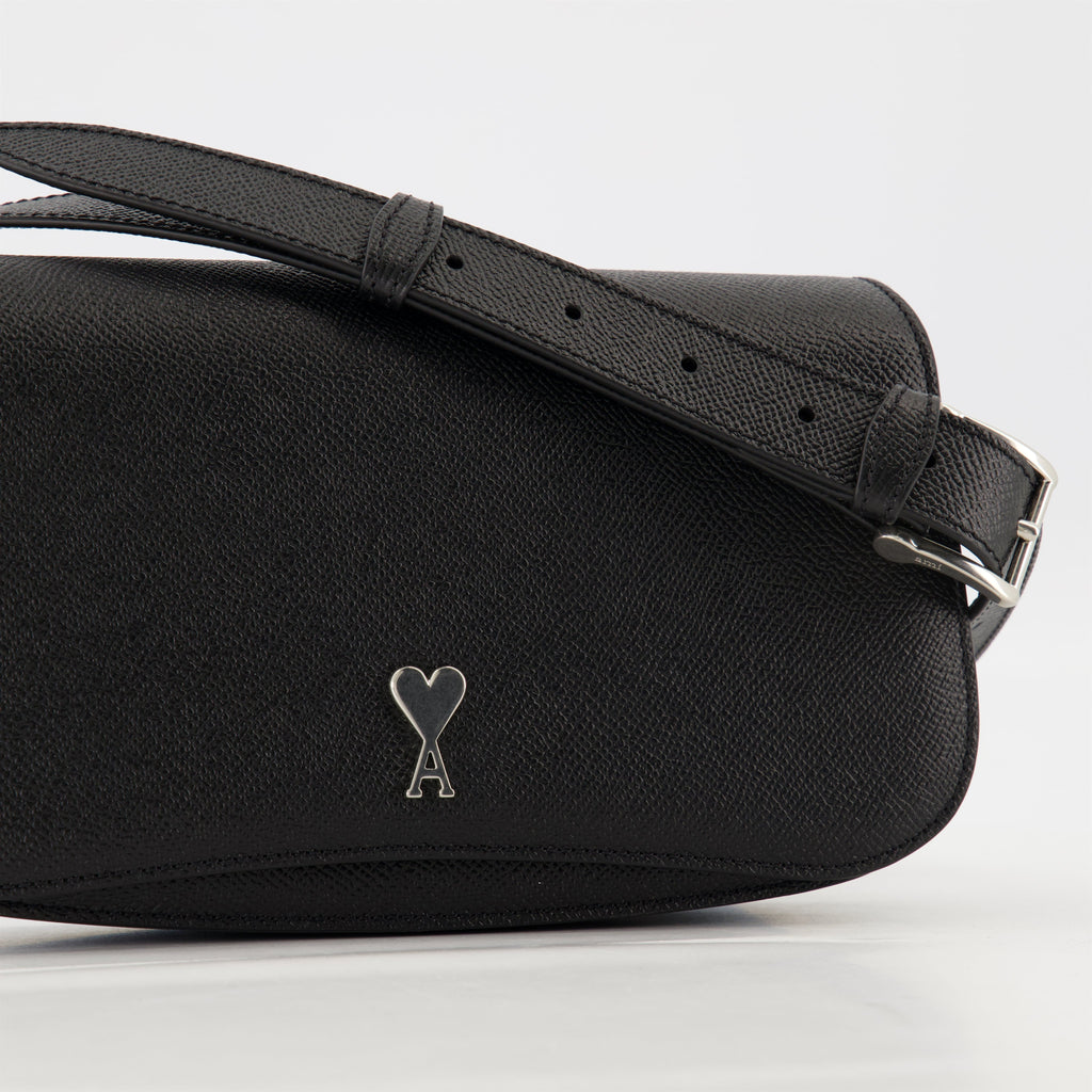 belt bag, grained leather, AMI Paris, adjustable strap, unisex accessory