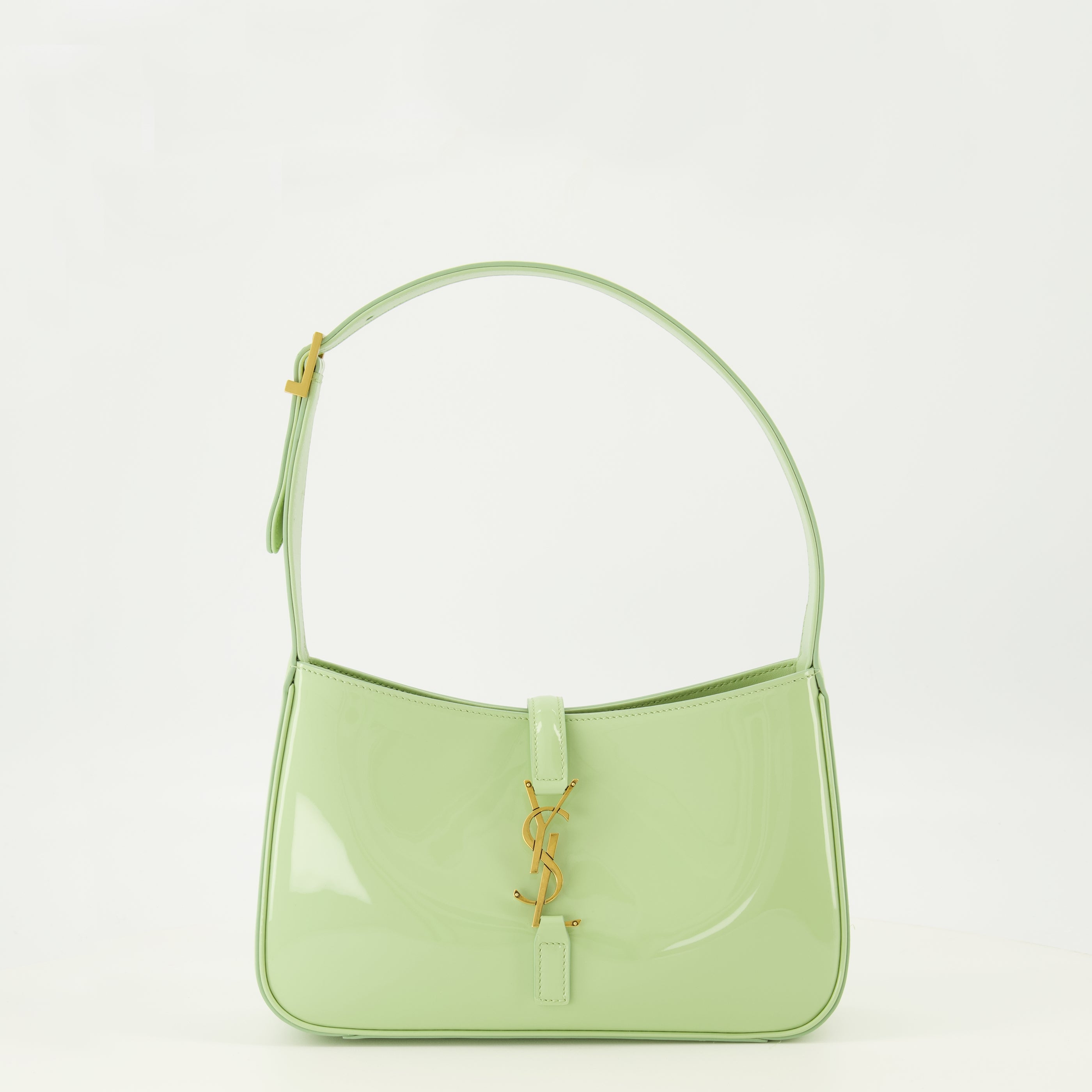 Sac le 5 à 7 en cuir verni bleu