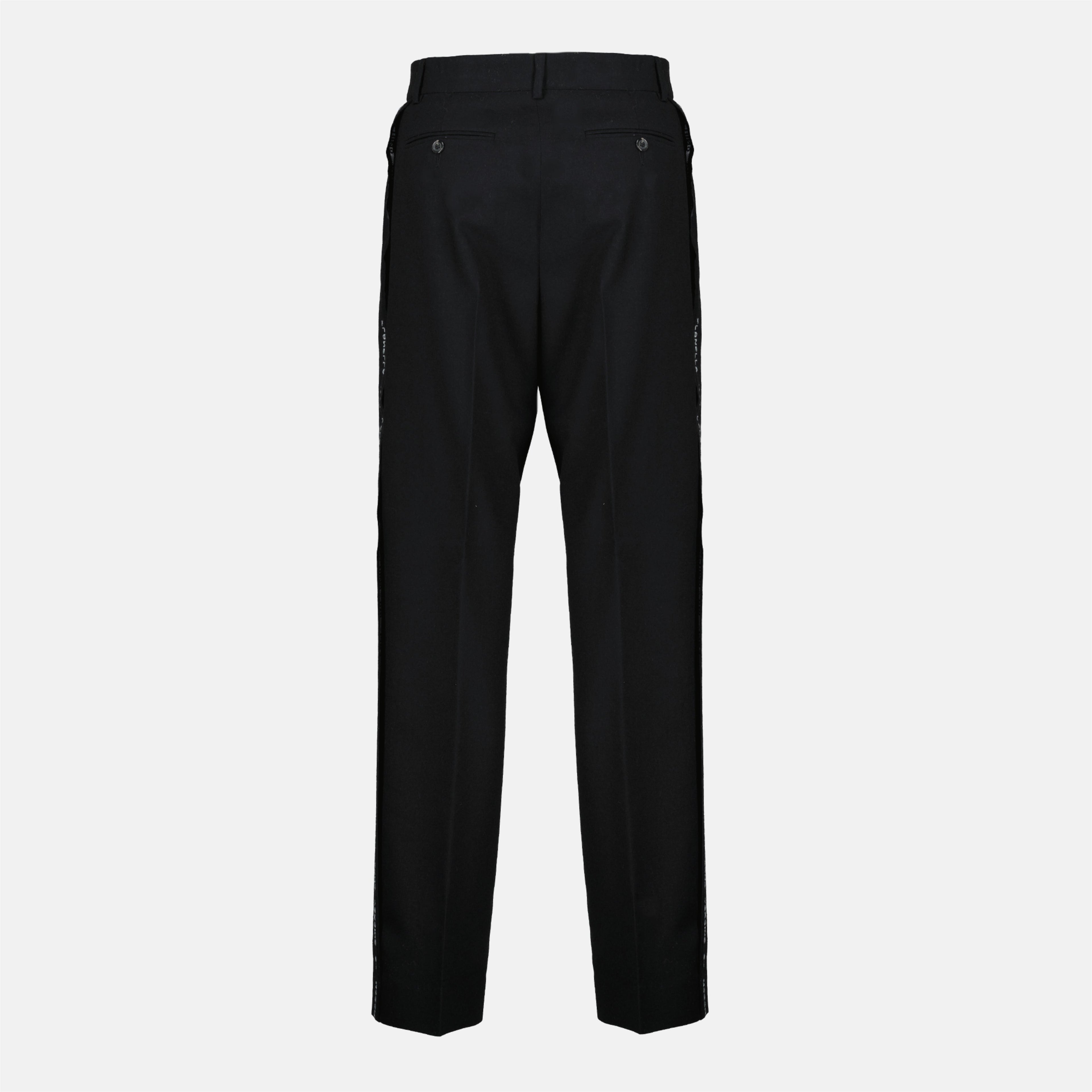 Moschino trousers, black wool trousers, straight cut pants, Autumn-Winter collection, designer fashion