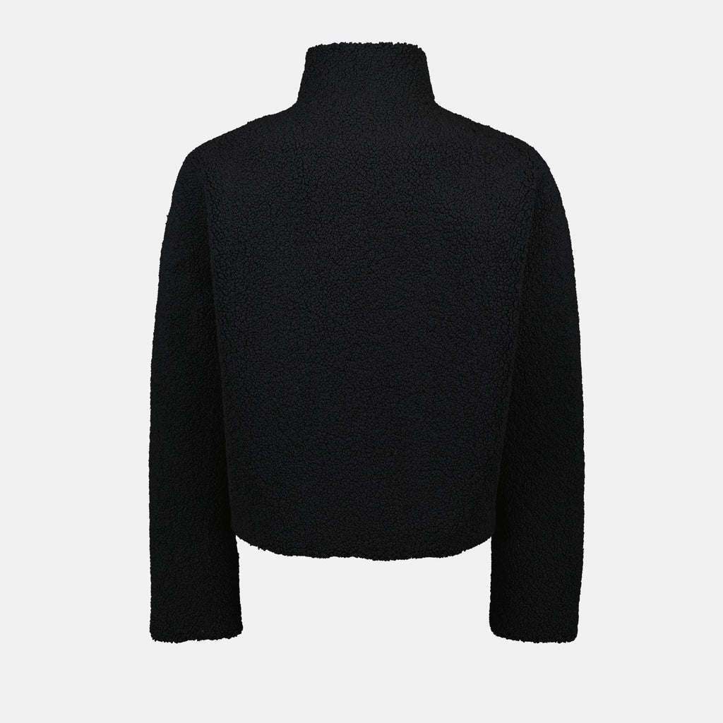 Image of Black Fleece Bomber Jacket by Courrèges for Men - Season Autumn-Winter 2024 - Detail View 2