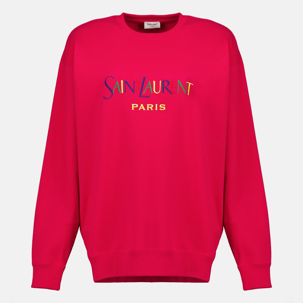 Rosa sweatshirt i bomullsfleece