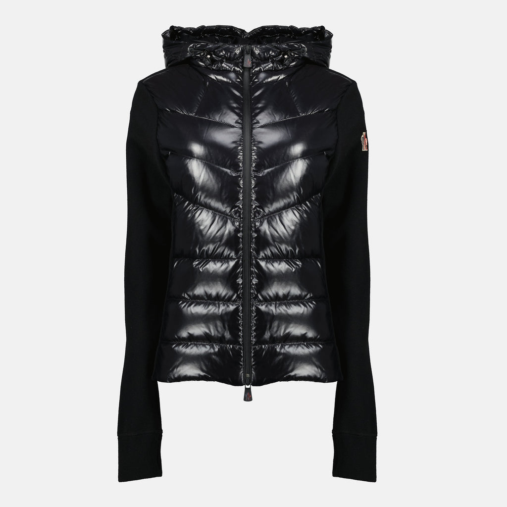 Moncler Grenoble cardigan, black zip cardigan, Autumn-Winter collection, women's fashion, high-end outerwear