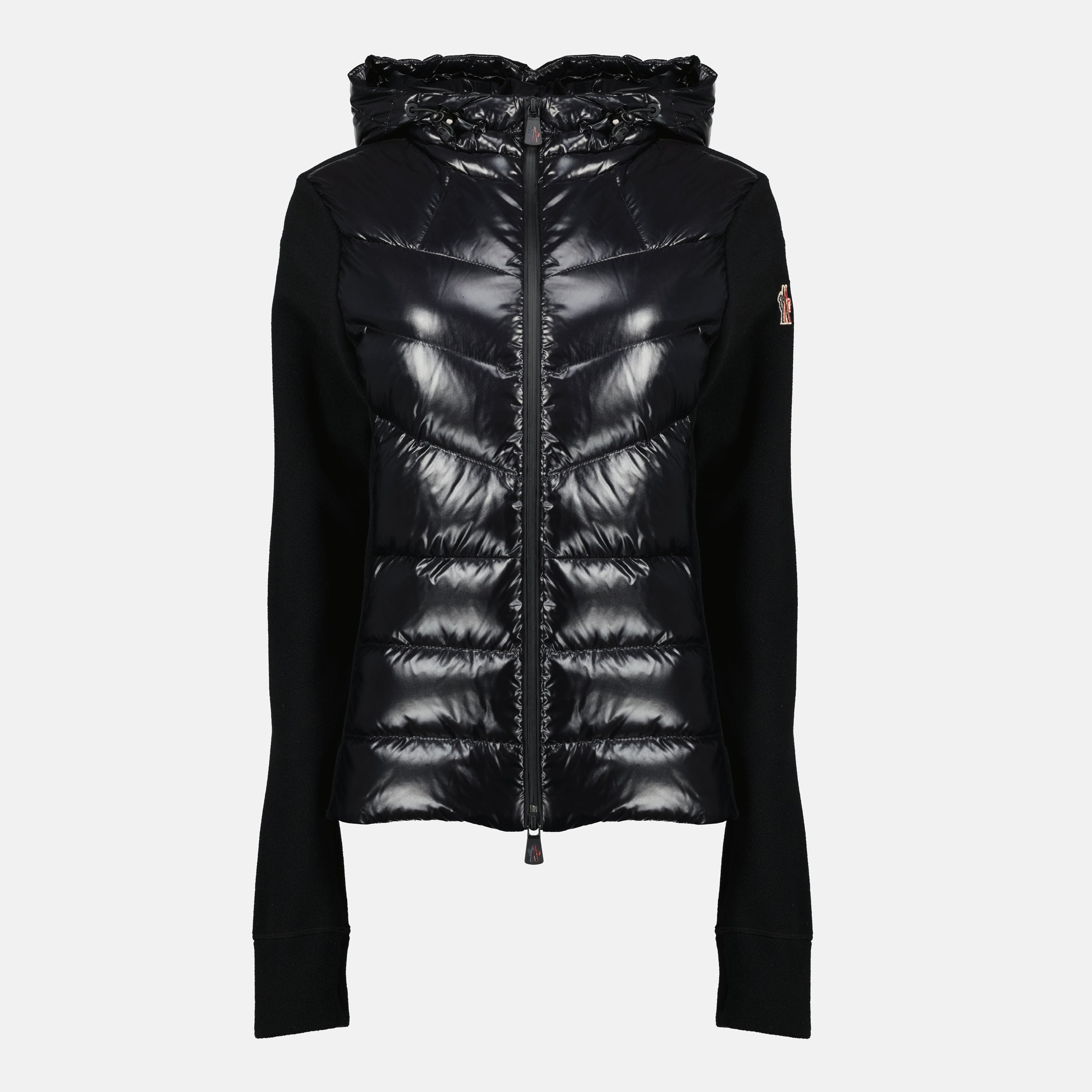 Moncler Grenoble cardigan, black zip cardigan, Autumn-Winter collection, women's fashion, high-end outerwear
