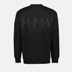 Black Yoko Sweatshirt, Crewneck Sweatshirt, Cotton Blend Sweatshirt, Designer Sweatshirt, Japan Rag Collection