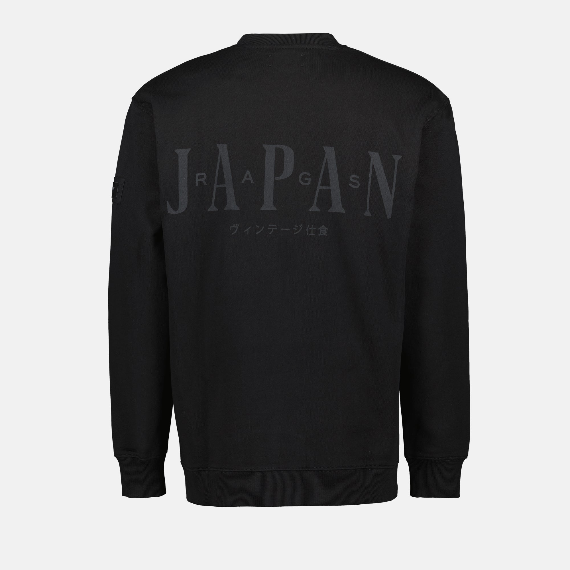 Black Yoko Sweatshirt, Crewneck Sweatshirt, Cotton Blend Sweatshirt, Designer Sweatshirt, Japan Rag Collection