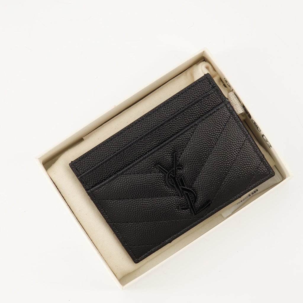 Cassandre card holder, Saint Laurent card holder, grained calfskin, luxury accessories, premium card holder