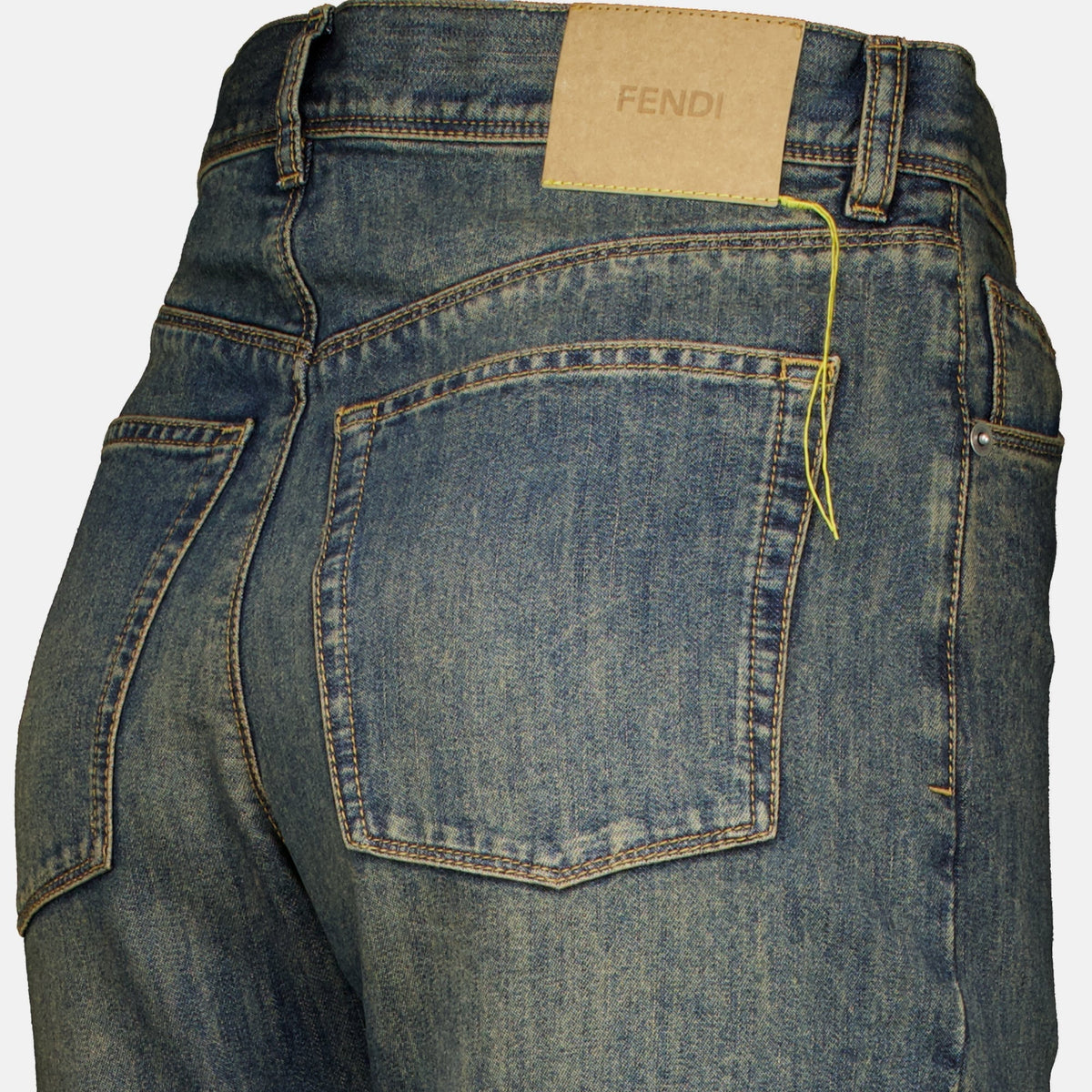 Contrast Stitching Straight Jeans