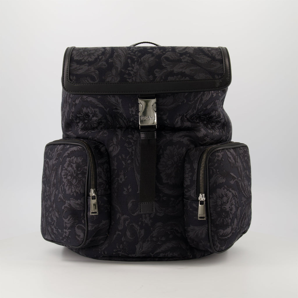 Barocco backpack, Versace backpack, luxury accessories, jacquard backpack, designer backpacks