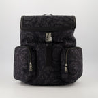Barocco backpack, Versace backpack, luxury accessories, jacquard backpack, designer backpacks