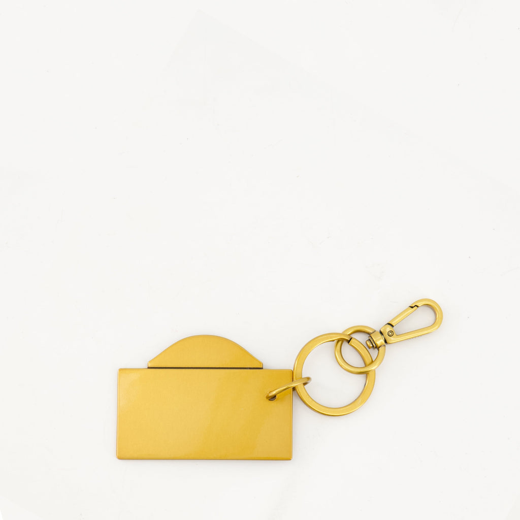 keychain, AMI Paris accessory, brass keychain, street sign keychain, golden keychain