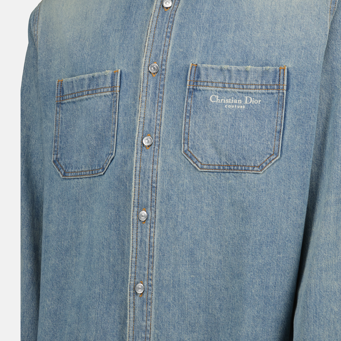 남성용 디올 자수 데님 재킷 이미지 - 시즌 봄-여름 2025 - 세부 보기 1